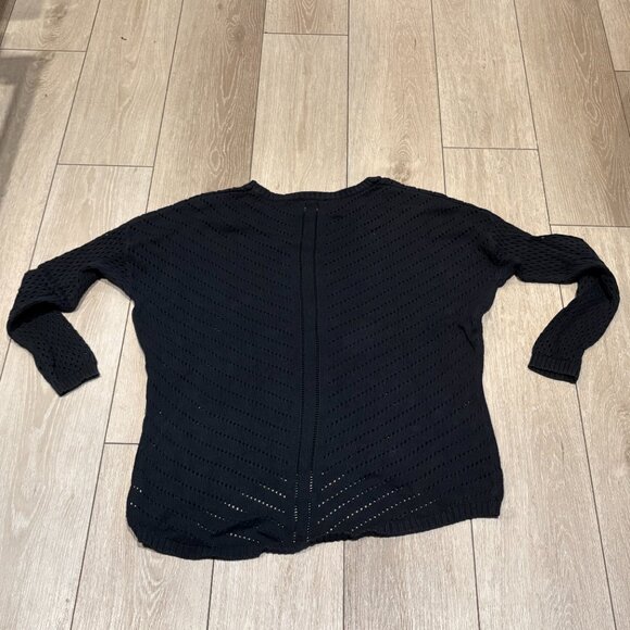 prAna Black Open Knit Sweater Medium - Picture 3 of 3